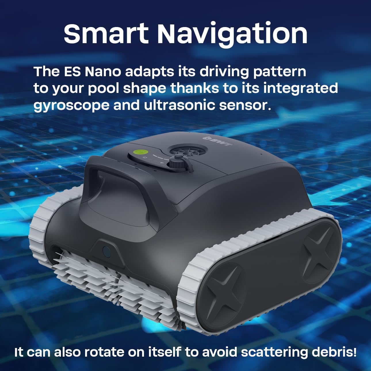 BWT ES Nano Cordless Robotic Pool Cleaner, Cleans Floor, Walls & Waterline, Up to 2.5-Hour Runtime, 3,500 GPH Suction, for Above-Ground & In-Ground Pools