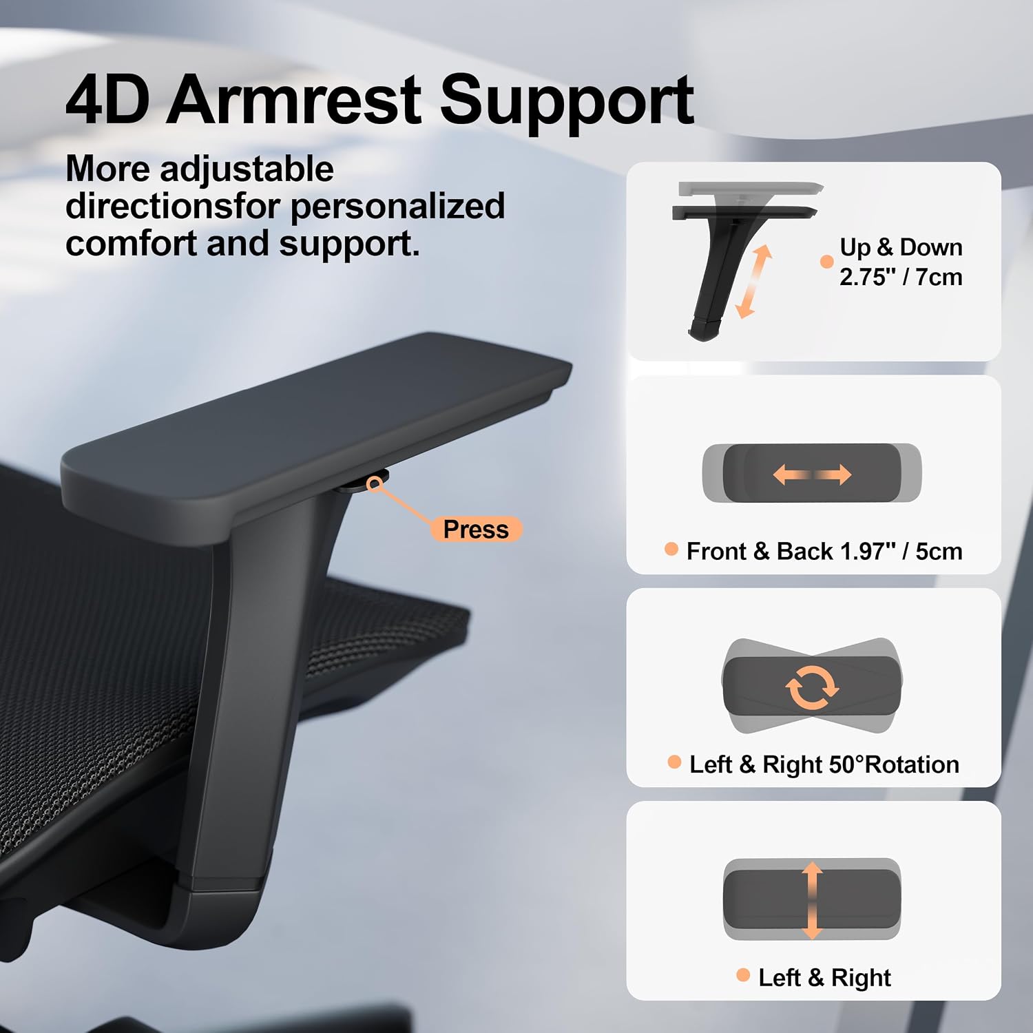 Office Chair Ergonomic Desk Chair, 350 LBS Mesh Office Chair with Lumbar Support, Comfy Desk Chair with Wheels, Big and Tall Chair for Study Work Gaming (04black)