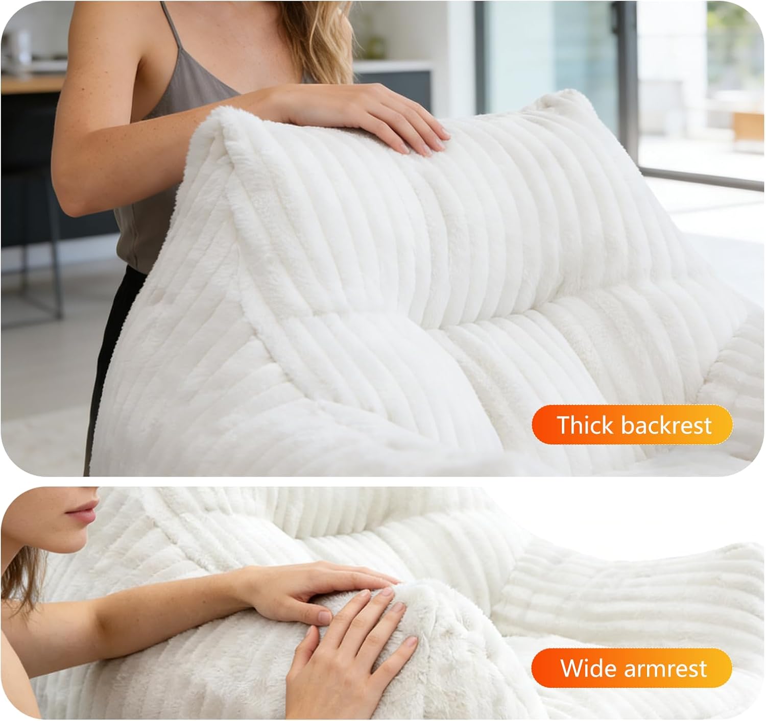 Giant Bean Bag Chair for Adults, Comfy Chair for Bedroom, Floor Chairs for Living Room, Lounge Chair Indoorg, Floor Couch with Meditation