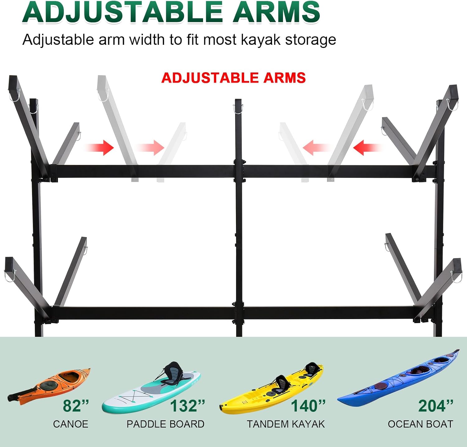 Kayak Storage Rack with Lockable casters,Thickened Heavy Duty Kayak Stand, for Indoor, Outdoor, Garage, shed, Marina Kayak Storage Racks