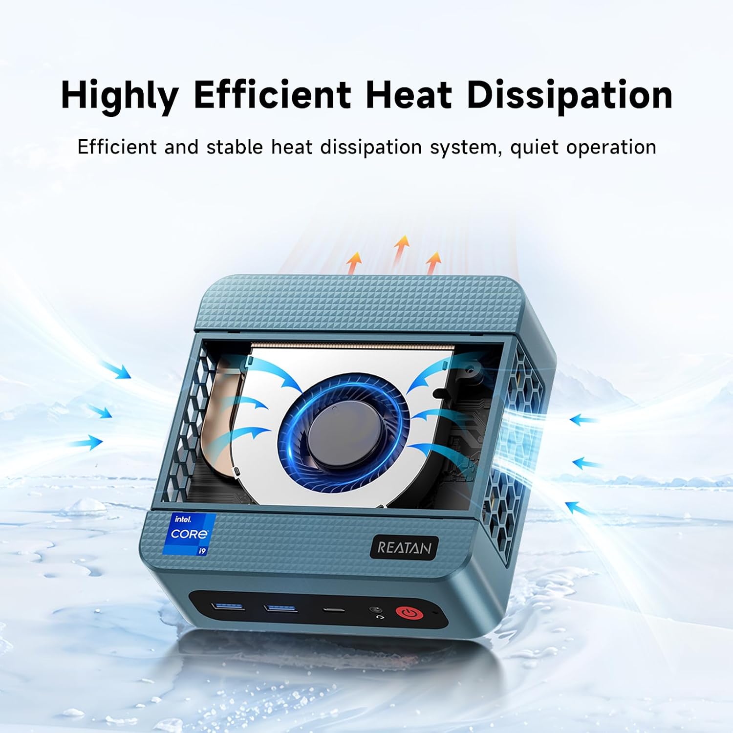 Reatan Mini PC Gaming with Intel Core i9 12900H(14C/20T 5.0 GHz), 32GB DDR5 Dual Channel 1TB Pcie4.0 SSD, Mini Triple Display Desktop Computer with Thunderbolt 4, Support 8K WiFi6 BT5.2