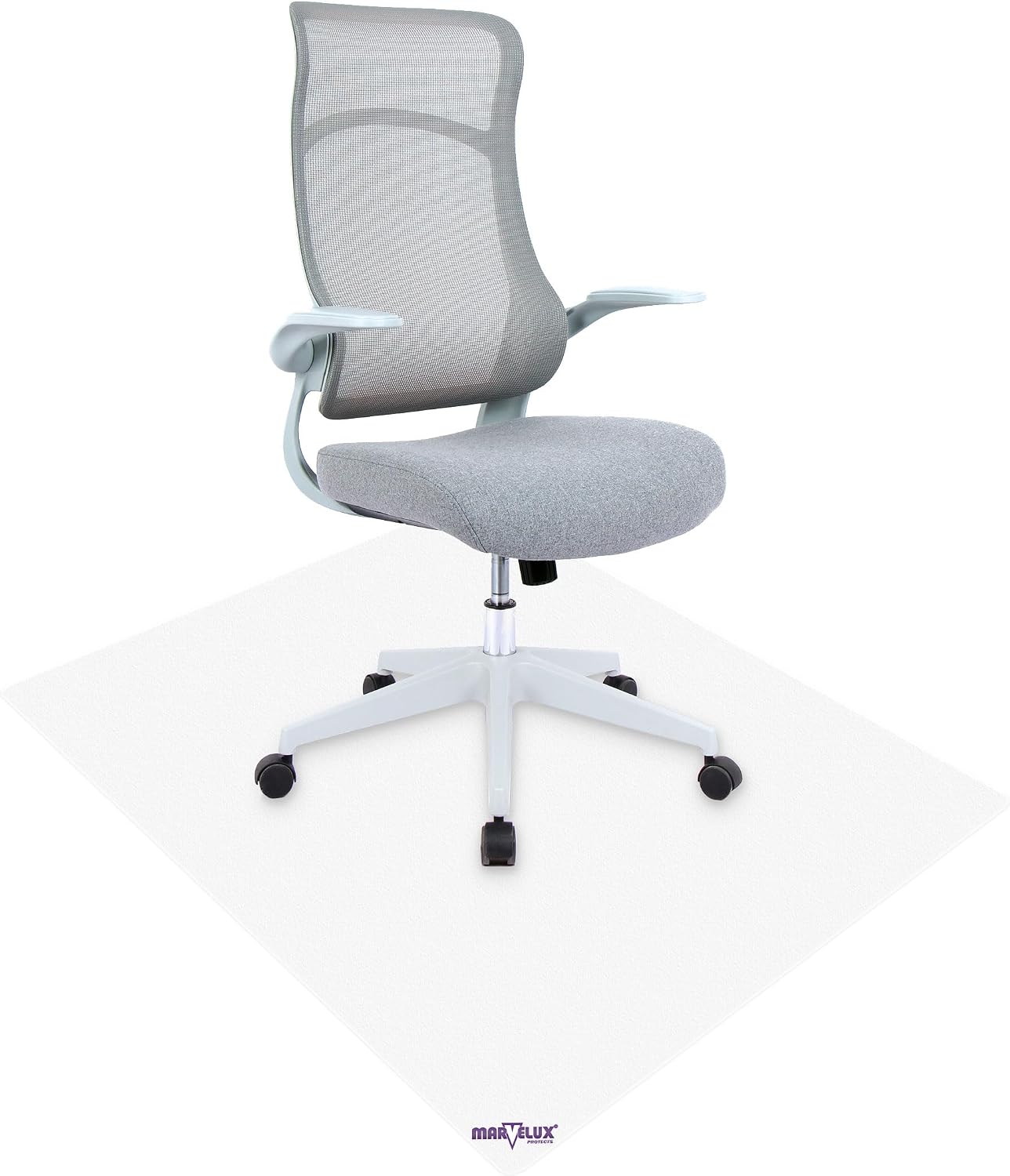 Marvelux Extra Thick Heavy Duty Polycarbonate Office Chair Mat & Floor Protector for Plush, High Pile & All Carpeted Floors & Hardwood Flooring, Clear Rectangular Chair Mat 35' x 47' x 1/5' Thick