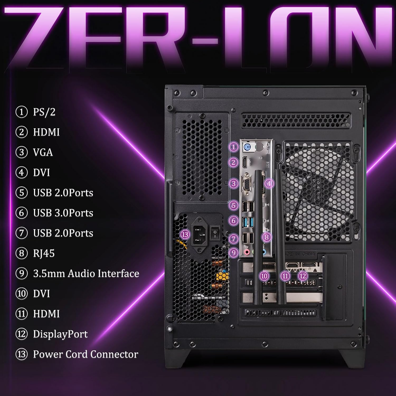 ZER-LON Gaming PC Desktop Computer, Intel Core I7 up to 3.9GHz, Radeon RX 550 4GB GDDR5, 16G RAM, 512GB SSD, WiFi 5.0, Prebuilt Gaming PC Tower Computer with 5 RGB Fan