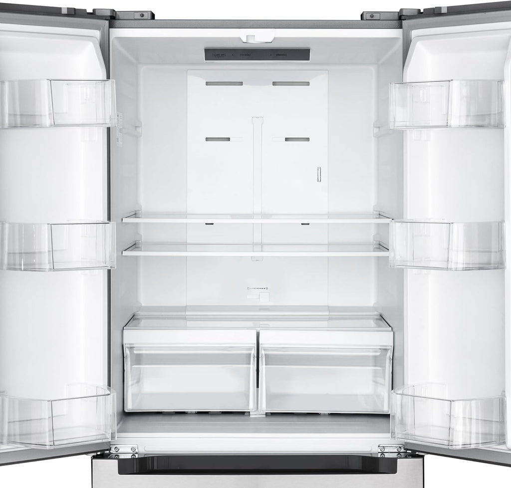 KoolMore 30-Inch and 18.5 cu. ft. Counter Depth French Door Refrigerator with Three Doors and Deep Freezer in Stainless-Steel (KM-RERFDSS-18C)