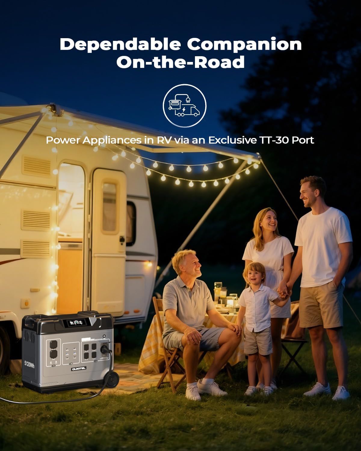OUKITEL Portable Power Station P5000 Pro, 5120Wh Large Capacity Solar Generator, 5x3600W AC Output(6000W Surge), 2.8H Fully Charged, 1000W MPPT Solar for Emergency, Home Backup, RV, Camping