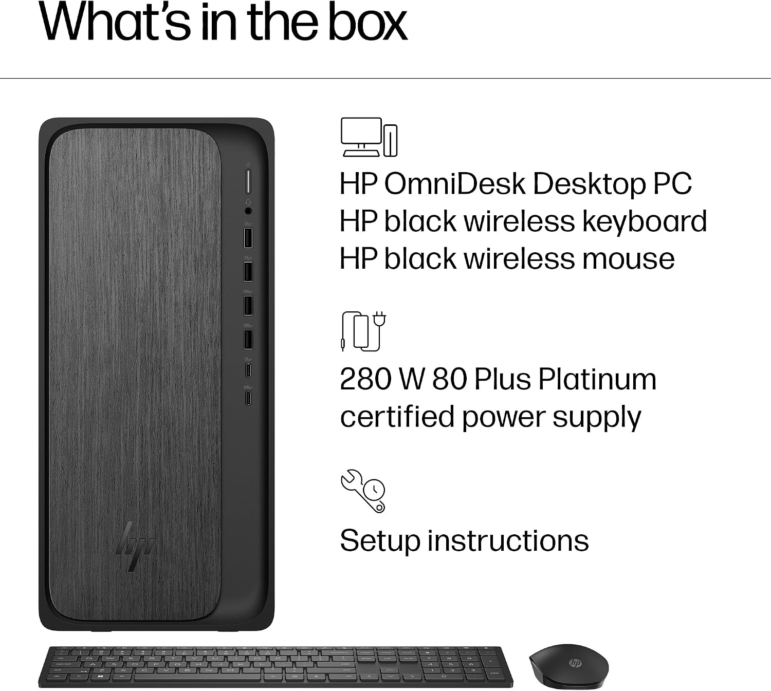 HP OmniDesk Desktop PC, AMD Ryzen 7 8700G, 16 GB RAM, 512 GB SSD, AMD Radeon 780M Graphics, Windows 11 Home, Microsoft Copilot, Gray Wood, M02-0340 (2025)