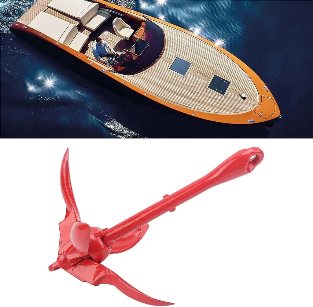 Folding Anchor, Bow Anchor Roller for Boat Accessories for Marine 3.3lbs Foldable Grapnel Stainless Steel Hardware,for Small Boats Canoe Paddle Boards