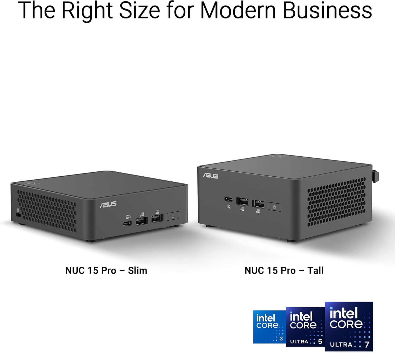 ASUS NUC 15 Pro Slim Barebones Mini PC with Intel Series 2 Core Ultra 5 225H, up to 96GB DDR5 RAM, Dual Storage, Thunderbolt™ 4, Wi-Fi 7 & Bluetooth 5.4, Toolless Chassis Access, VESA Mount Included