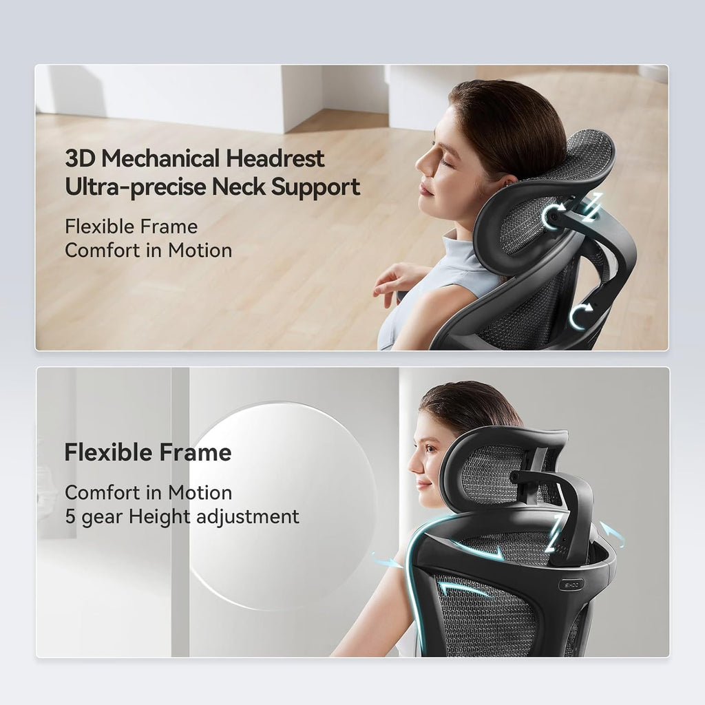 SIHOO Doro C300 Pro Ergonomic Office Chair with Footrest, Ultra-Soft 6D Armrests, Dynamic Lumbar Support, Seat Depth Adjustment and Adjustable Backrest, Big and Tall Desk Chair for Home Office (Black)