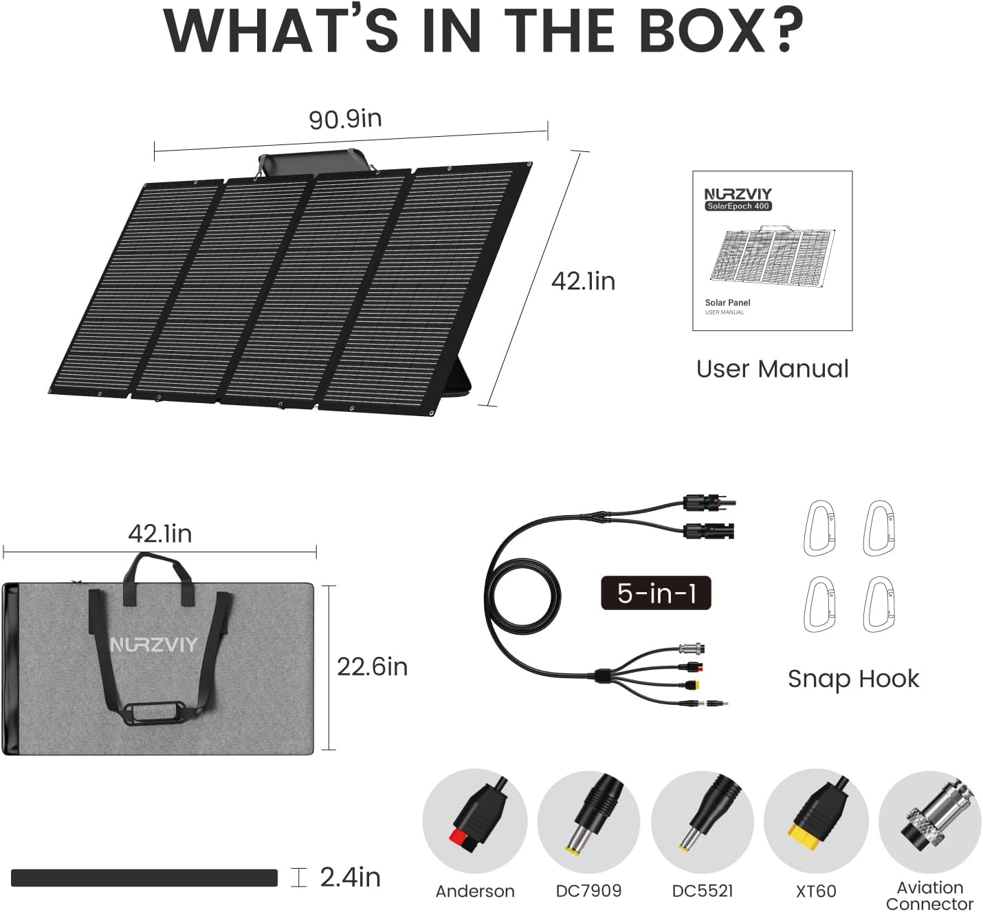400W Portable Solar Panel for Camping & RV, Durable, Foldable, Waterproof, with Adjustable Stand Case – Perfect for Off-Grid Adventures