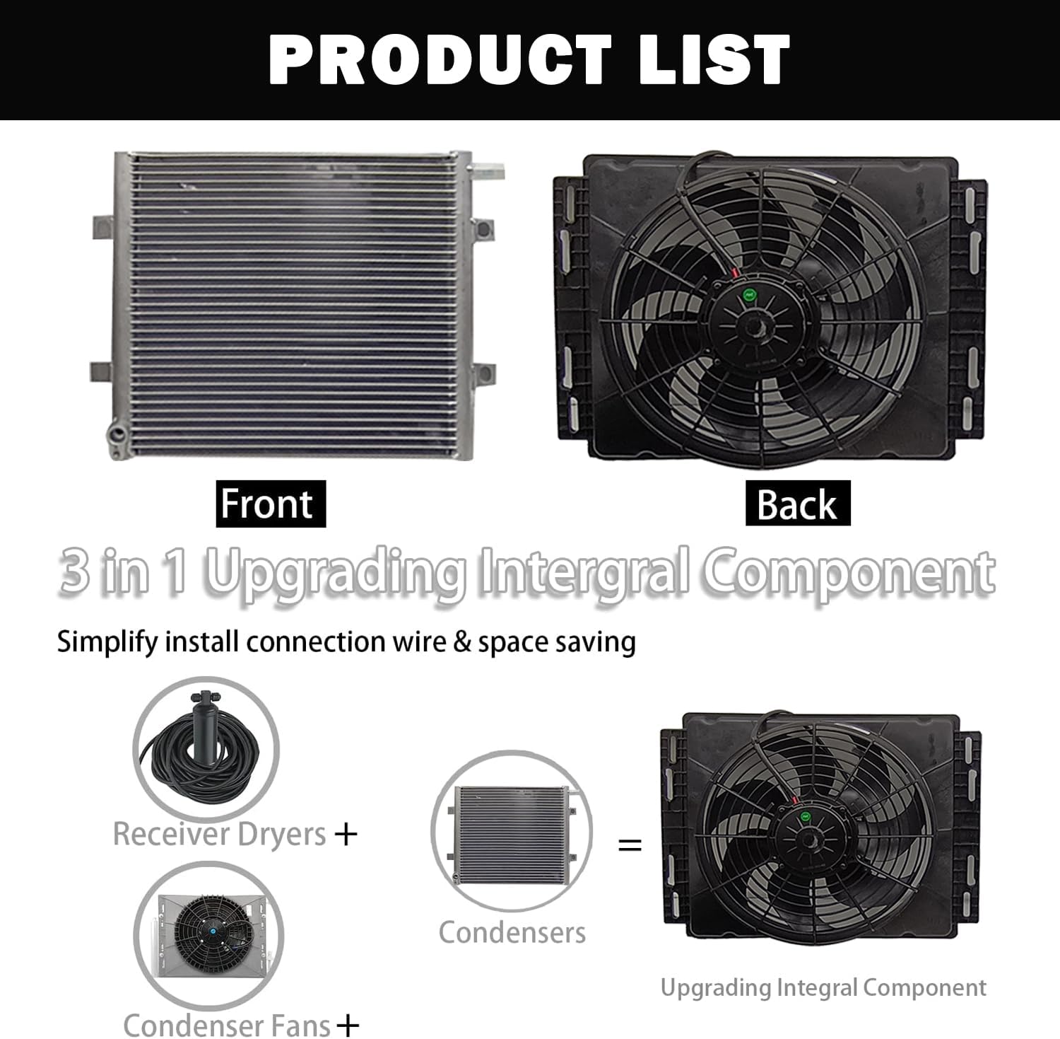 12V Air Conditioner 10000BTU Auto Universal Under Dash A/C Kit 12 Volt Electric Parking air Conditioning Car ac system Fit For Van Auto RVs Truck Energy Saving
