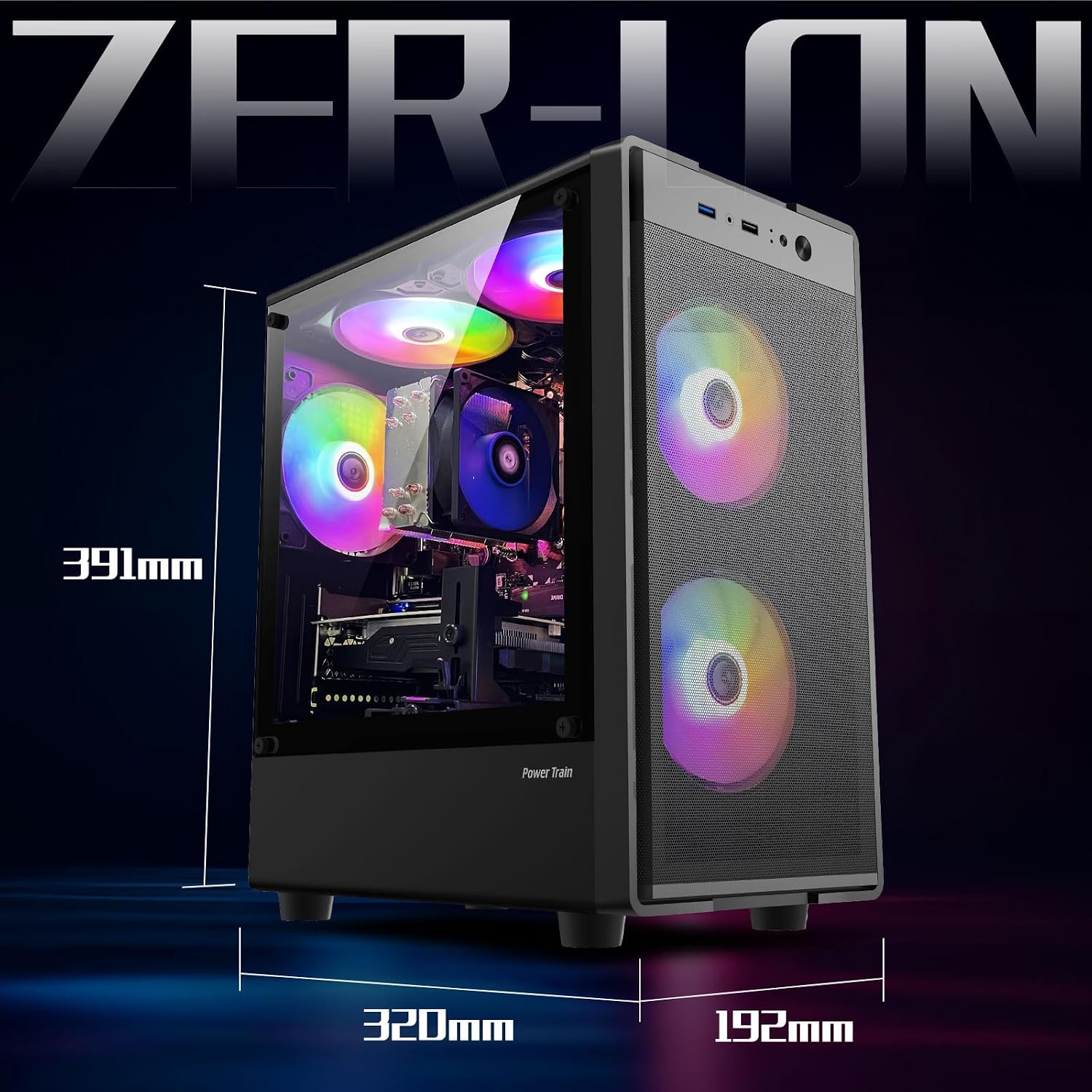 ZER-LON Gaming PC Desktop Computer, Intel Core I5 up to 3.6GHz, RX 550 4G GDDR5, 16G RAM, 512GB SSD, WiFi 5.0, Prebuilt Gaming PC Tower Computer with 5 RGB Fan