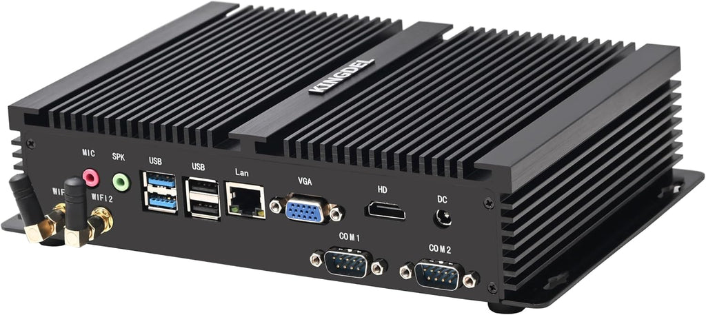 KINGDEL Mini PC Gaming, Fanless Small Desktop Computer with i7 12th Gen. CPU, 4K 4096x2304, WF 6E + BT 5.3, HD Port, VGA, 8GB DDR4 RAM, 1TB NVMe SSD, 2xCOM RS232, Full Metal Case