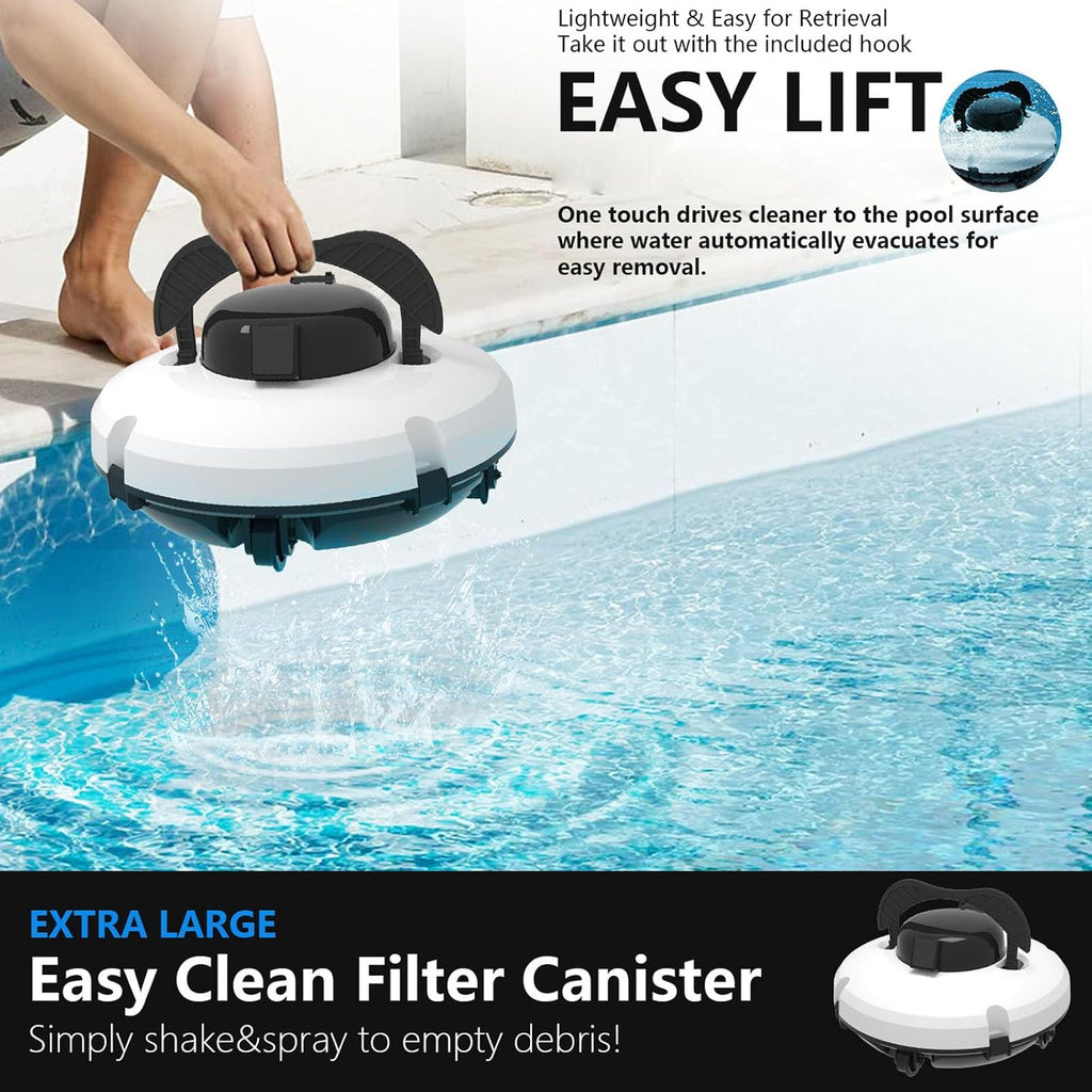 Pool Cleaning Robot, Cyclone Suction Technology, Multi-Surface Control System, Efficient Cleaning and Easy Maintenance, Suitable for All Pool Types