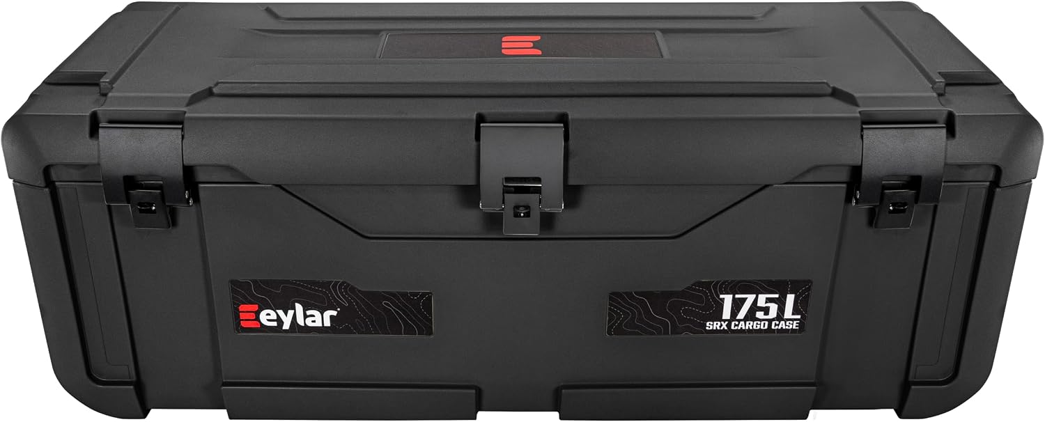 SRX-175 Overlanding Cargo Case – 175L Waterproof Storage Box for Camping, Off-Road & Truck Bed Gear – Heavy-Duty Lockable Storage with Gas Strut Lid, Stackable Design & Interior Organizer Tray (Black)