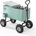 VINGLI 80 Quart Wagon Rolling Cooler Ice Chest, w/Long Handle and 10' Wheels, Portable Beach Patio Party Bar Cold Drink Beverage, Outdoor Park Cart on Wheels