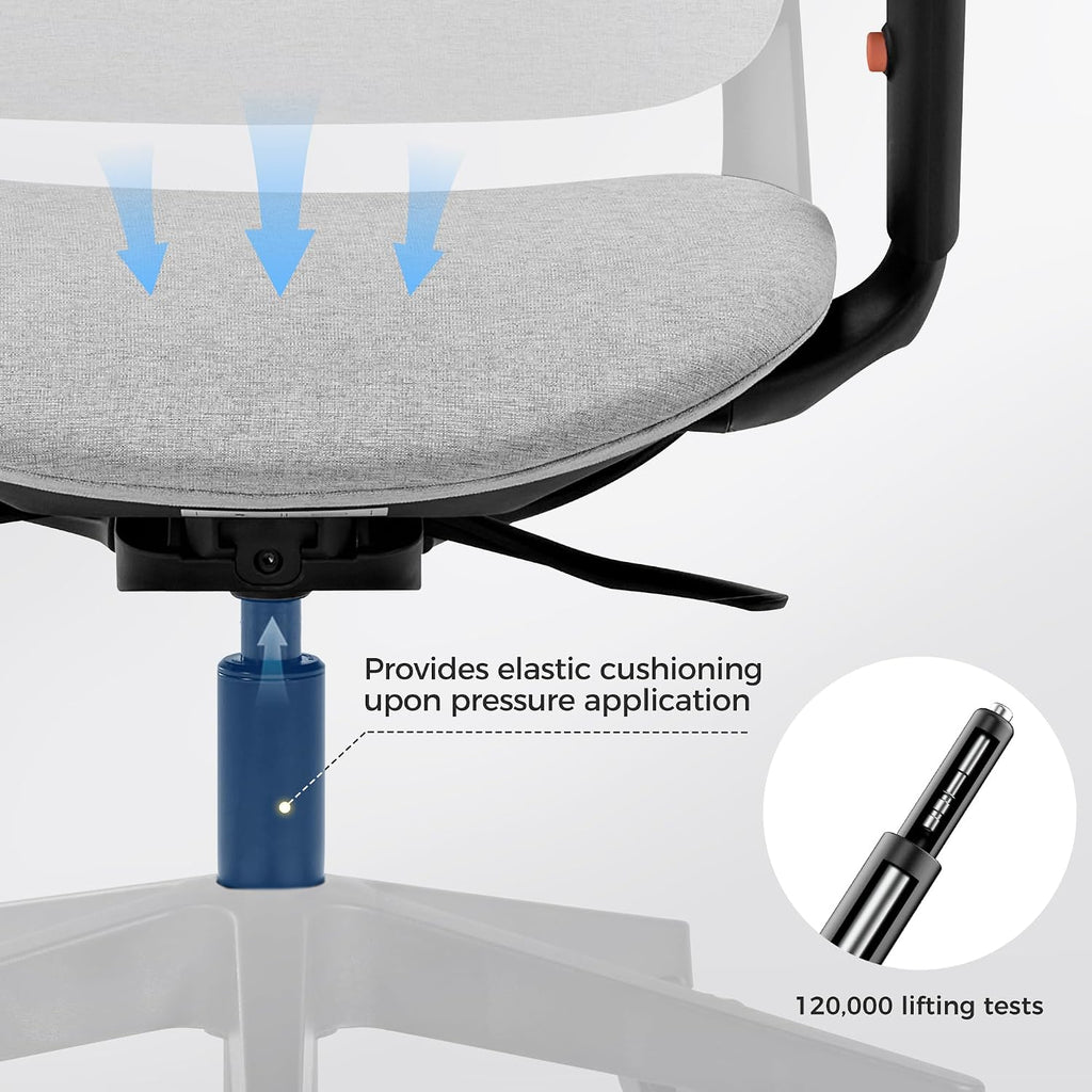 EUREKA ERGONOMIC Mesh Office Chair,Ergonomic Office Chair Lumbar Support,Comfortable Home Office Desk Chair with Adjustable Headrest & Armrests, Tilt Control Mechanism, Grey