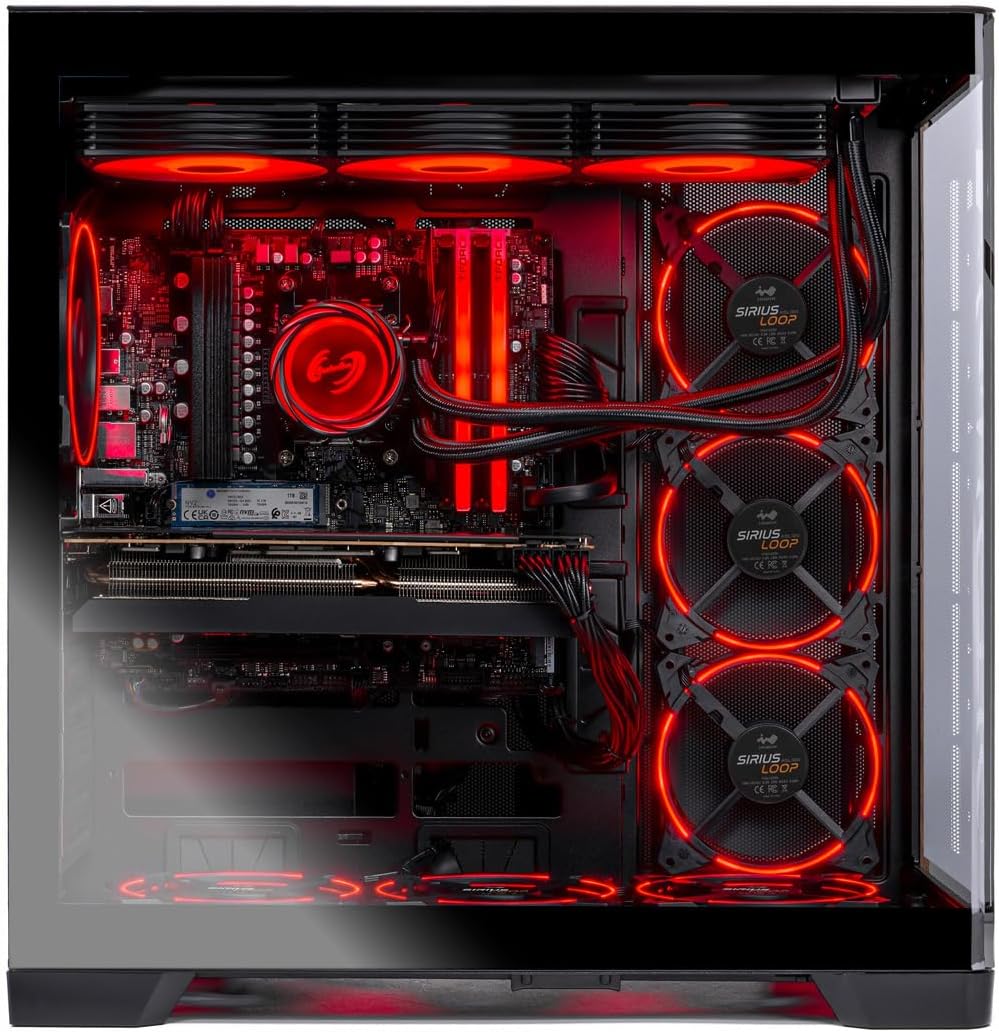 Skytech Gaming Prism 4 Desktop PC, Ryzen 9 9900X3D 4.4 GHz (5.5GHz), AMD RX 9070XT 16GB, X670 Board, 2TB Gen4 NVMe SSD, 32GB DDR5 RAM 6000 RGB, 1000W Gold PSU, 360mm ARGB AIO, Wi-Fi, Win 11