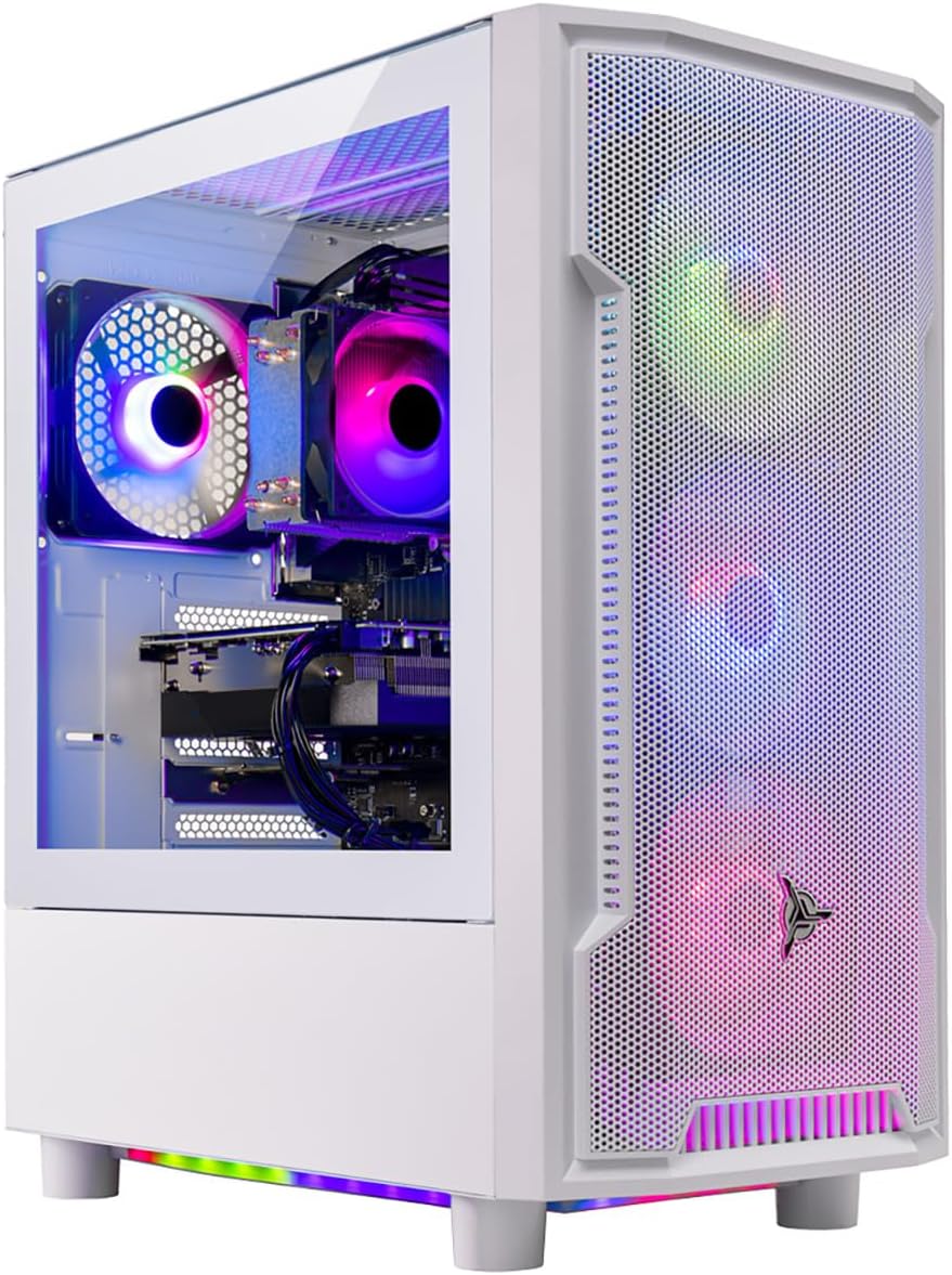 Skytech Gaming Archangel Gaming PC, Intel i5 14400F 2.5GHz, NVIDIA RTX 5060 Ti 16GB VRAM, 1TB Gen4 NVMe SSD, 32GB DDR4 RAM 3200, 650W Gold PSU, WI-FI 5, Windows 11, Desktop