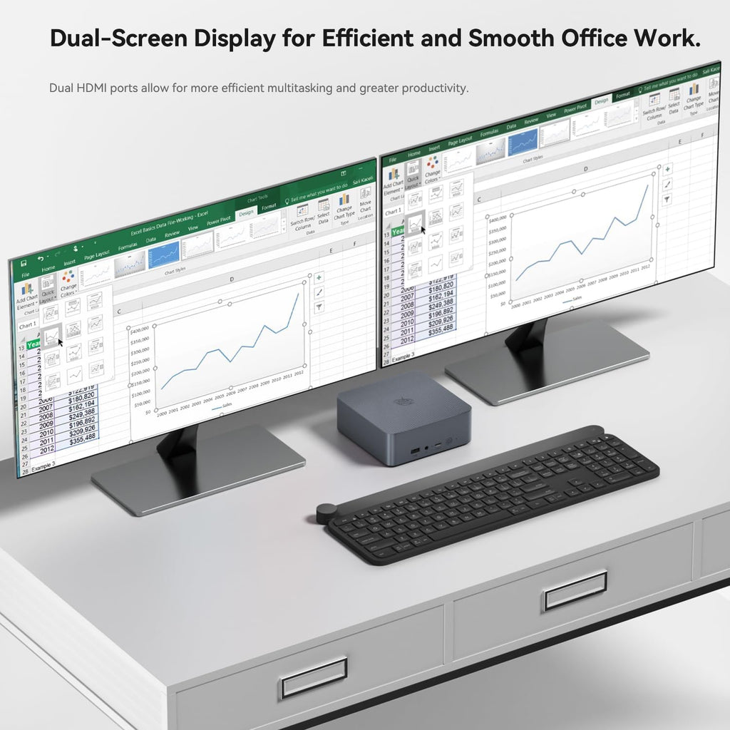 Beelink EQi12 Mini PC Intel i5 1235U(10C/12T,up to 4.4GHZ),16GB DDR4,500GB SSD Mini Computer Supports 4K Dual Screen Display/WiFi6/BT5.4/Dual 1000M LAN