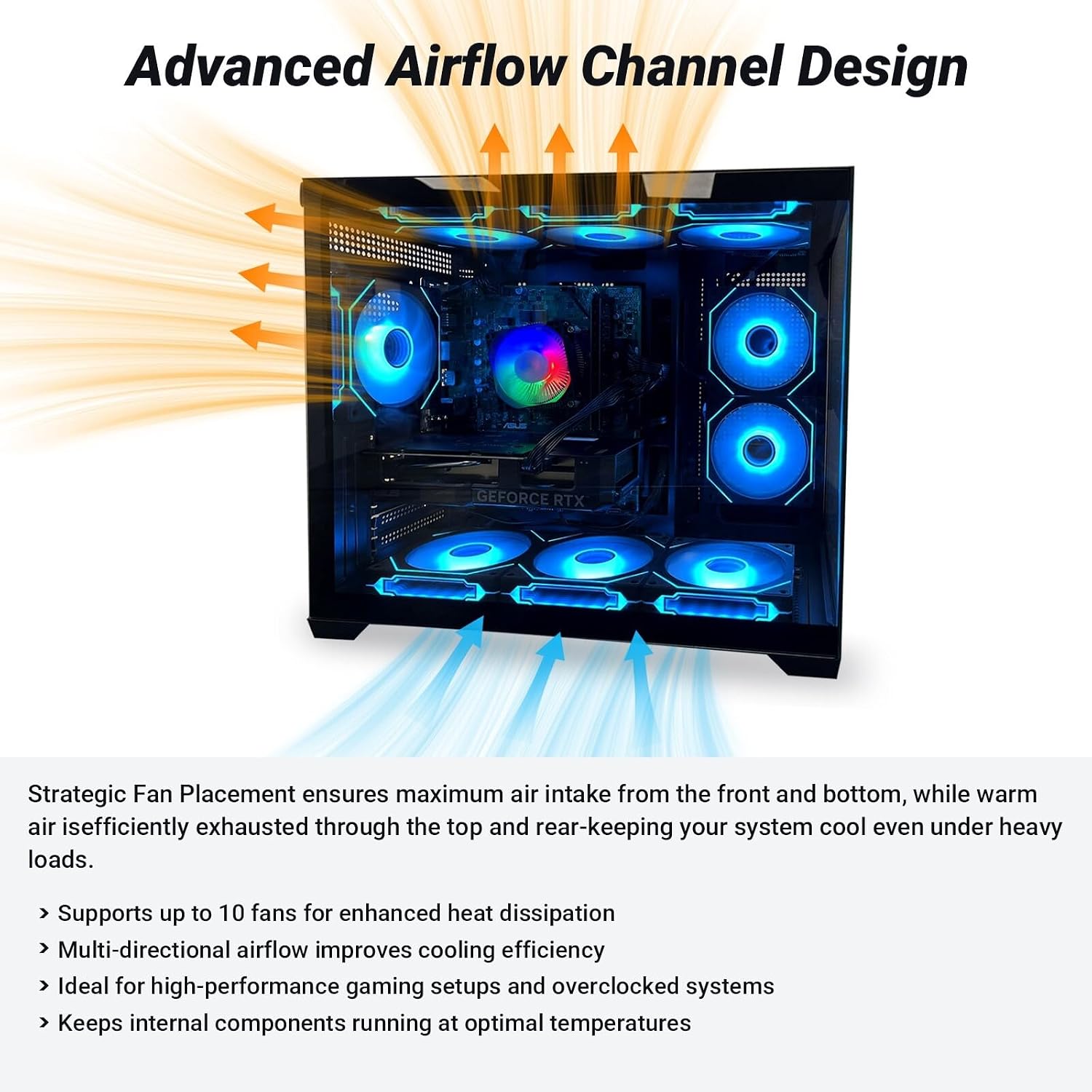 Gaming PC – Ryzen 7 5800X up to 4.7GHz, RTX 5060, 32GB RAM, 1TB NVMe SSD, WiFi 6 & BT5.4, 9× ARGB Fans, Windows 11 Pro, RGB Keyboard & Mouse, 650W PSU