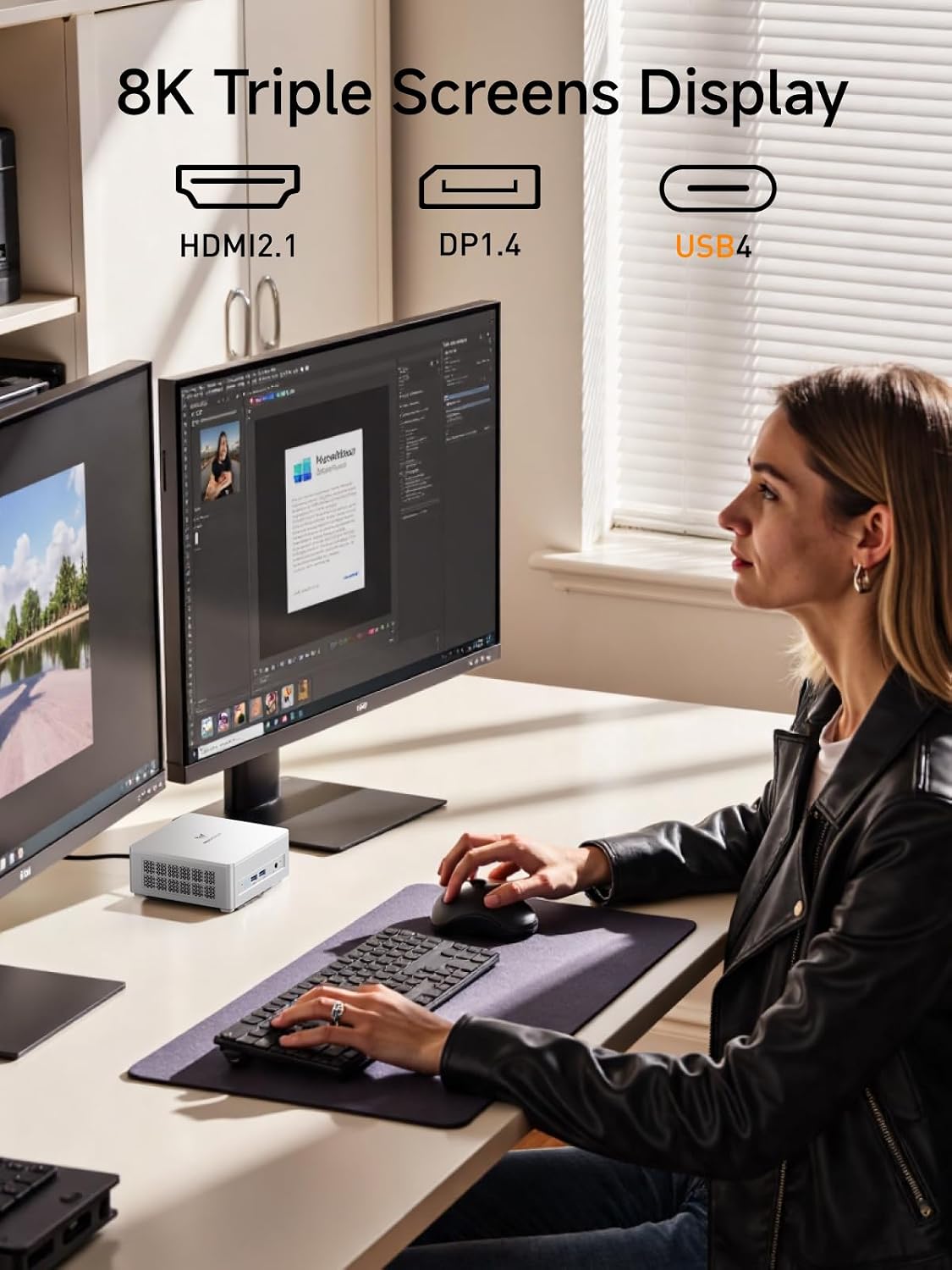 MINISFORUM DeskMini UM750L Slim Mini PC AMD Ryzen 5 7545U Small PC, 16GB LPDDR5 RAM+1TB PCIe4.0 SSD, HDMI/DP/USB4 Outputs, 2.5G LAN, WiFi 6E, 5xUSB Port AMD Radeon 740M Graphics Small Form Factor