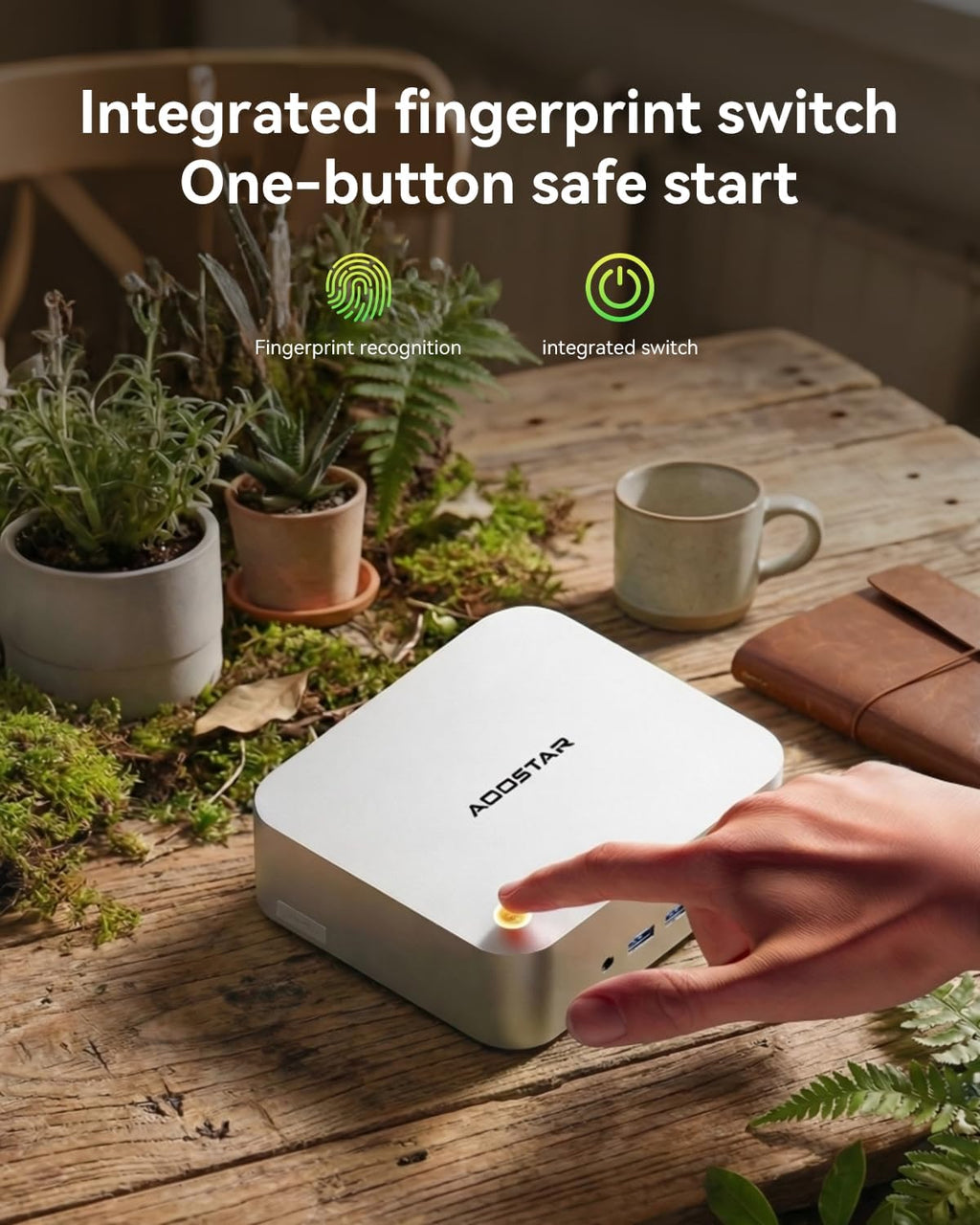 AOOSTAR MACO AMD R7 6850H Mini PC (8C/16T 4.70Ghz) with LPDDR5 6400Mhz 24GB RAM Without SSD/OS,3 *M.2 Slots; Dual 2.5G LAN; LAN Dual USB4; Supports Quad-Screen Display