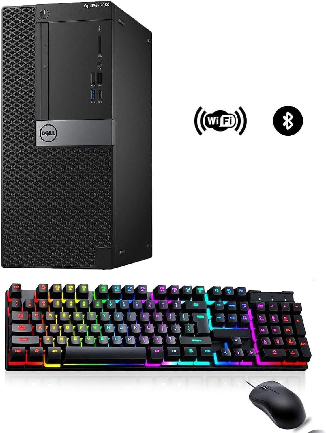 Dell Optiplex 7050 Mini Tower PC Desktop Computer, Windows 11 Pro, 16GB RAM, 256GB SSD, Core i7-7700, USB WiFi+BT, Keyboard, Mouse, No DVD(Renewed)