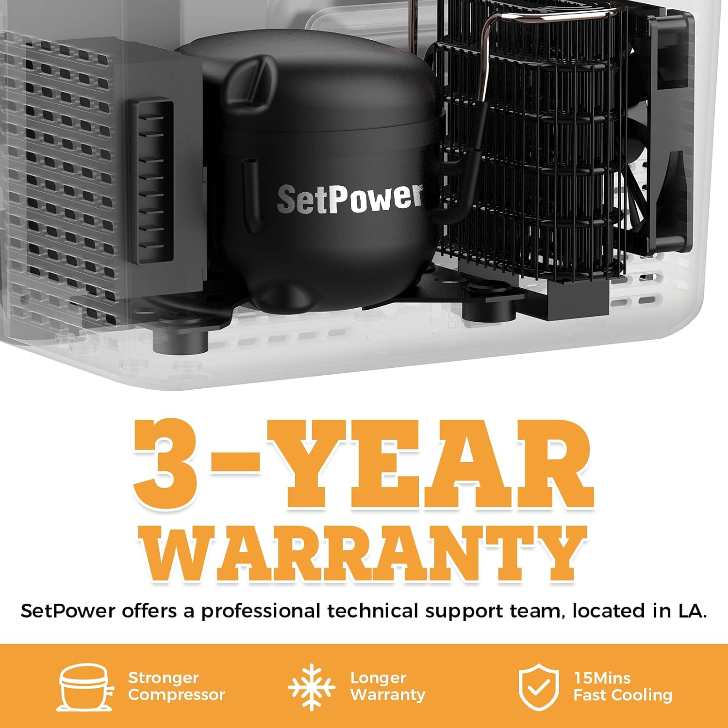 Setpower Electric Coolers with PG216 Battery Car Refrigerator, 20L/21QT 12V Refrigerator Car Fridge Portable Freezer, Plug In Cooler for Truck RV SUV Van Travel Camping, Black