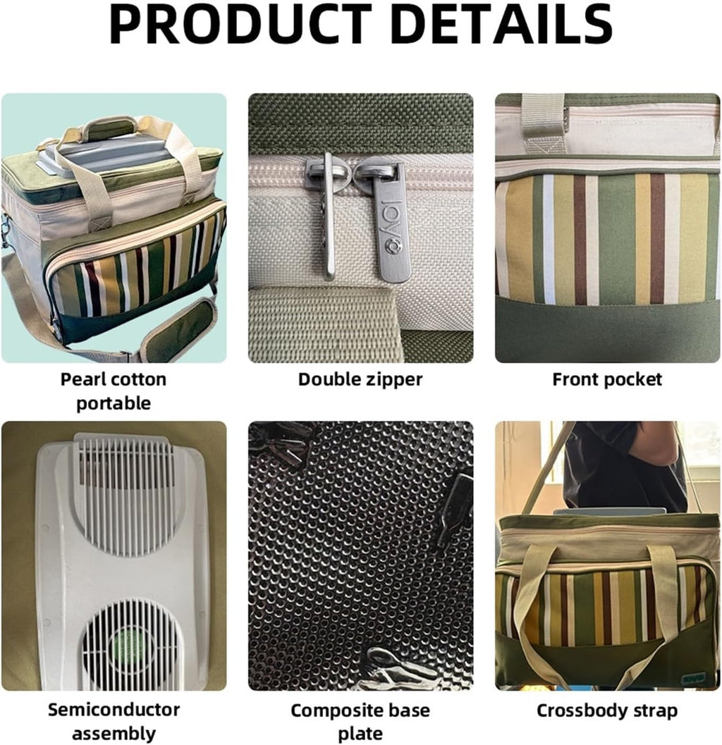 33L Portable Foldable Car Refrigerator Cooler Bag Semiconductor Refrigeration For Car Household Picnic Camping Essential(For Car 12-24V)