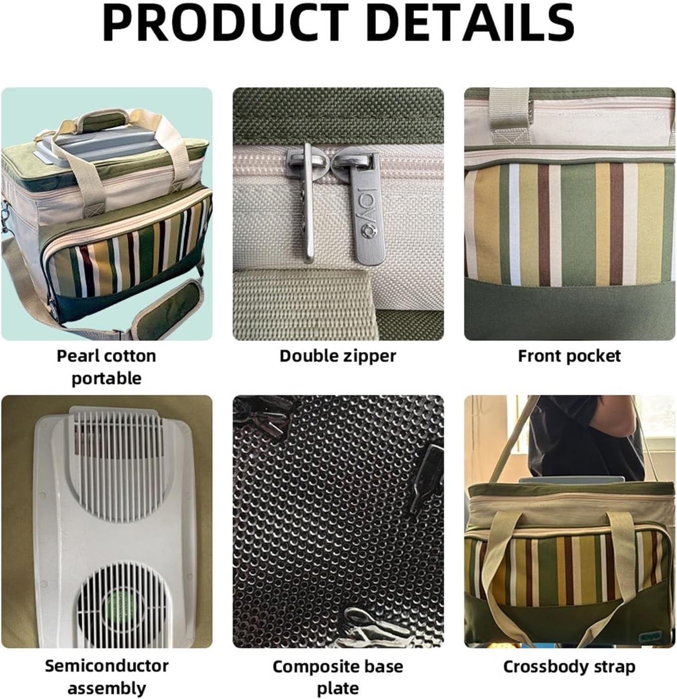 33L Portable Foldable Car Refrigerator Cooler Bag Semiconductor Refrigeration For Car Household Picnic Camping Essential(For Car 12-24V)