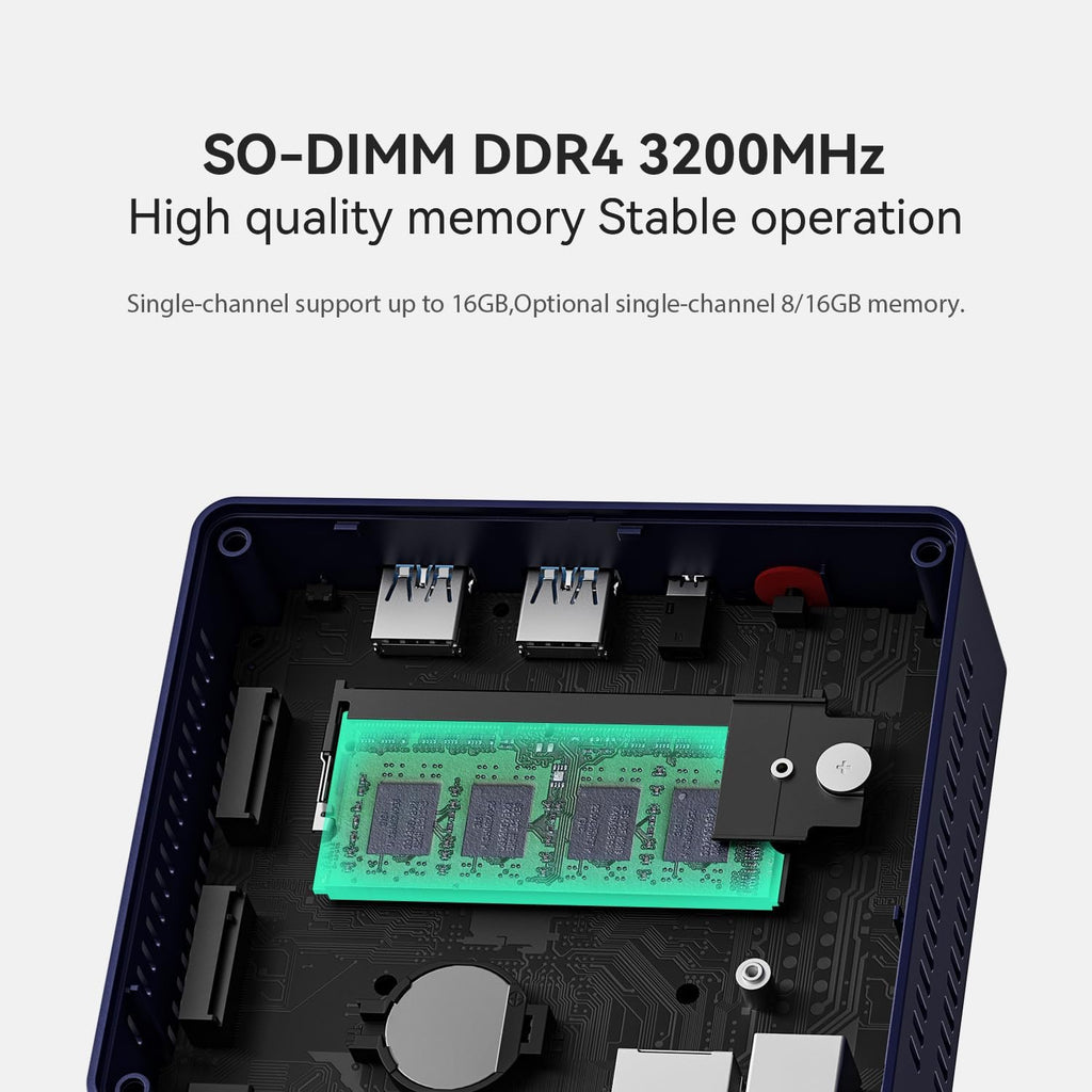 Beelink Mini PC, Mini S13 Mini Computer Intel Twin Lake N150(up to 3.6GHz), Desktop Computers 16G DDR4 RAM 500G PCIe3.0 SSD, Small PC 4K UHD Dual HDMI/Wifi6/BT5.2 for Office/Home/HTPC/NAS/W11 Home