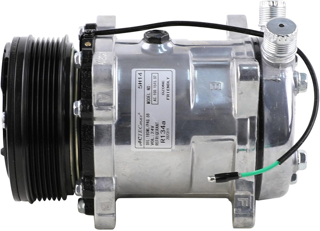 Universal A/C Compressor 6PK Clutch Sanden 508 5H14 R134A Serpentine Belt 24V