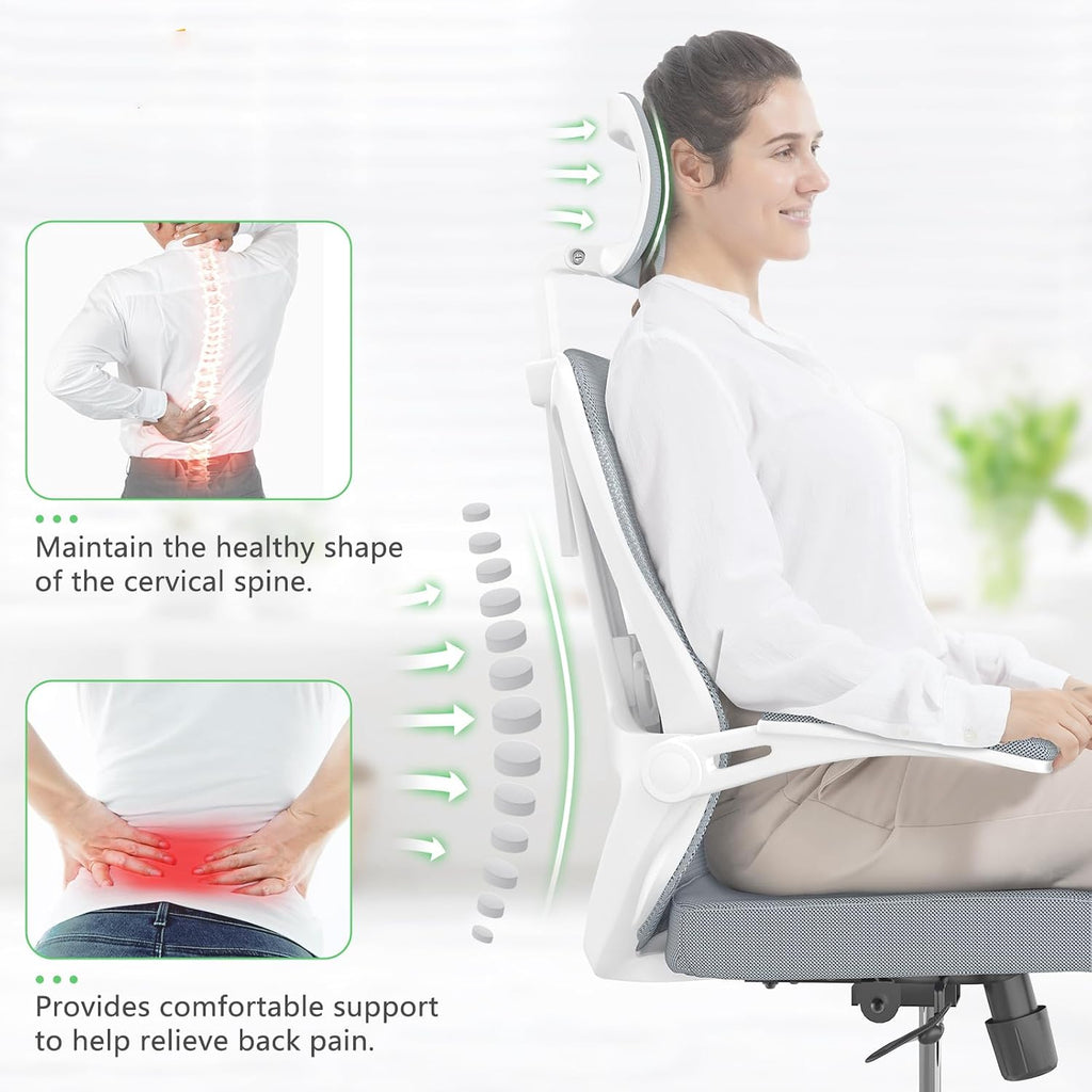 balmstar Ergonomic Office Chair Desk Chair - Mesh Computer Chair with 360° Swivel Wheels, Adjustable 90-130° Recline & Lumbar Support for Home Office, Supports up to 350lbs