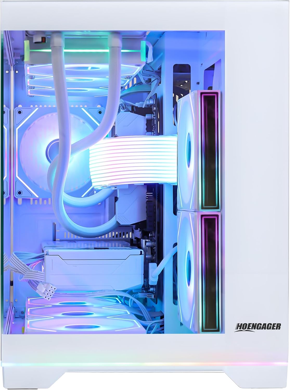 Superview Prebuilt Gaming PC Desktop Computer, AMD Ryzen 7 9800X3D 6-Core 3.9GHz, Radeon RX 9060 XT 16GB,16GB DDR5 RAM,1TB PCIe SSD, 850W PSU,Liquid Cooler,Win 11, RGB Fusion 2.0, White