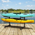 Baotree Heavy Duty Freestanding Kayak Storage Rack, Adjustable Metal Stand for 2 Kayaks, Canoes, SUPs, Paddleboards & Surfboards with Lockable Wheels, Indoor & Outdoor Use