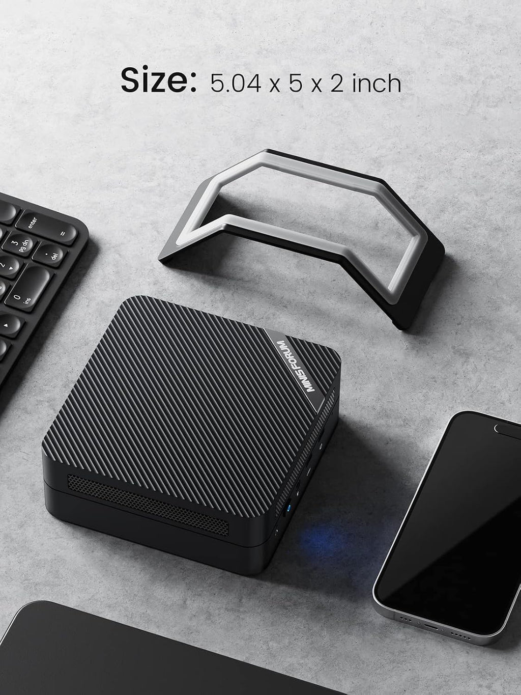 MINISFORUM UM773 Lite Mini PC AMD Ryzen 7 7735HS(8C/16T, up to 4.75GHz) Barebone Version with AMD Radeon 680M Micro Computer, 2X HDMI 1x USB4 Output, 4X USB, 2.5G RJ45 Port Small Form Factor