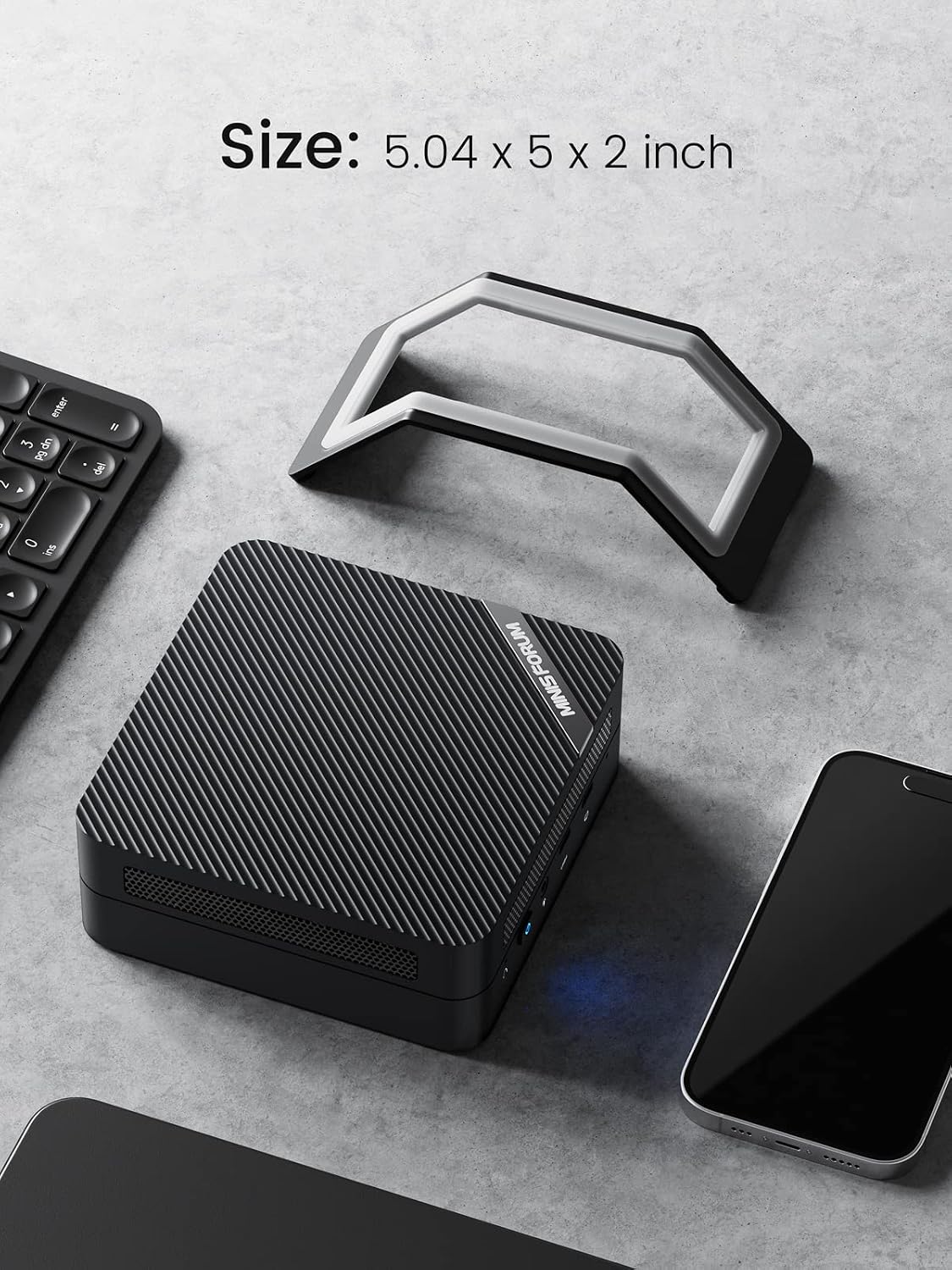 MINISFORUM UM773 Lite Mini PC AMD Ryzen 7 7735HS(8C/16T, up to 4.75GHz) Barebone Version with AMD Radeon 680M Micro Computer, 2X HDMI 1x USB4 Output, 4X USB, 2.5G RJ45 Port Small Form Factor