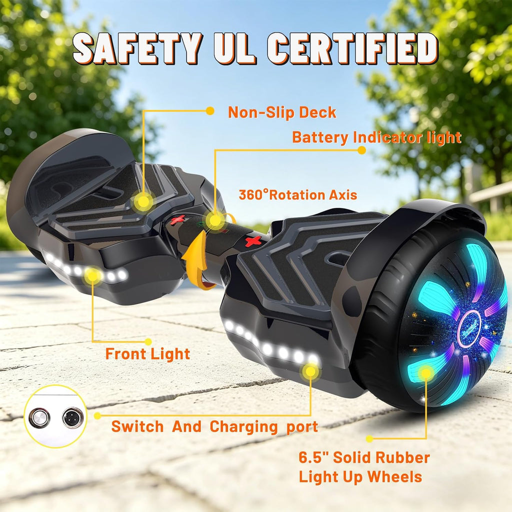 SIMATE Scooter, Bluetooth Speakers and LED Light-Up Wheels, APP Control, Dual 250W Motors, 8.5 mph Max Speed & 8.5 Miles Max Range, Gifts for Kids Adults Girls Boys