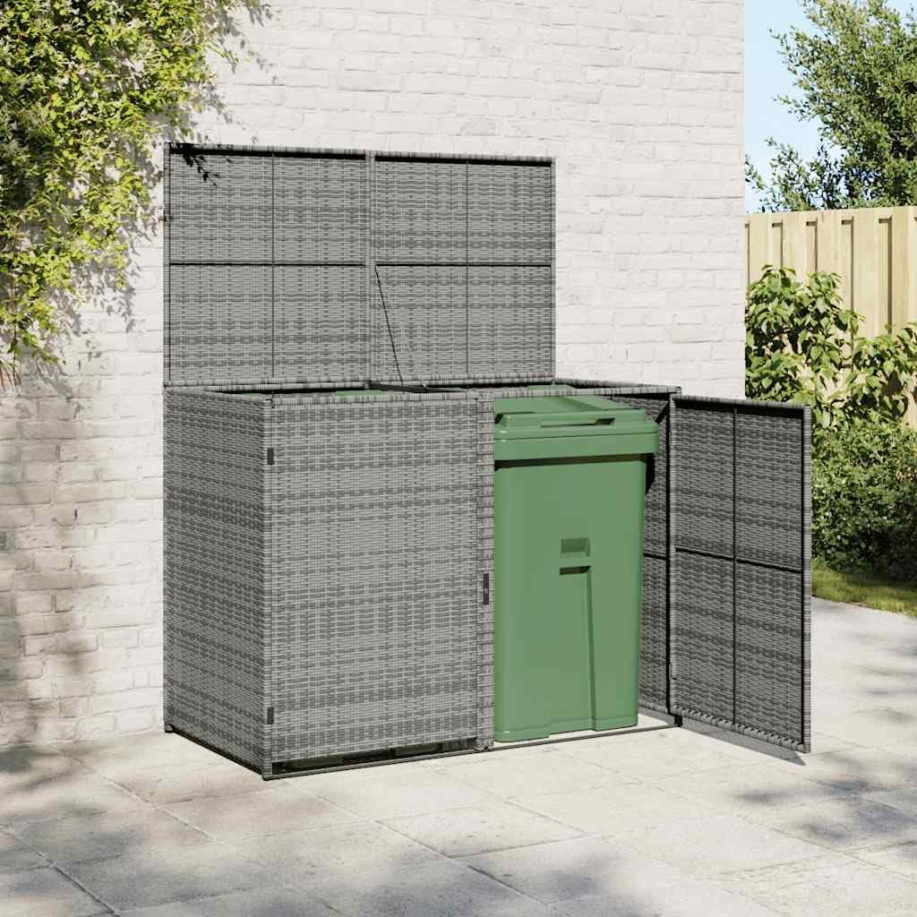 vidaXL Wheelie Bin Shed Anthracite PE Rattan, Powder-Coated Steel