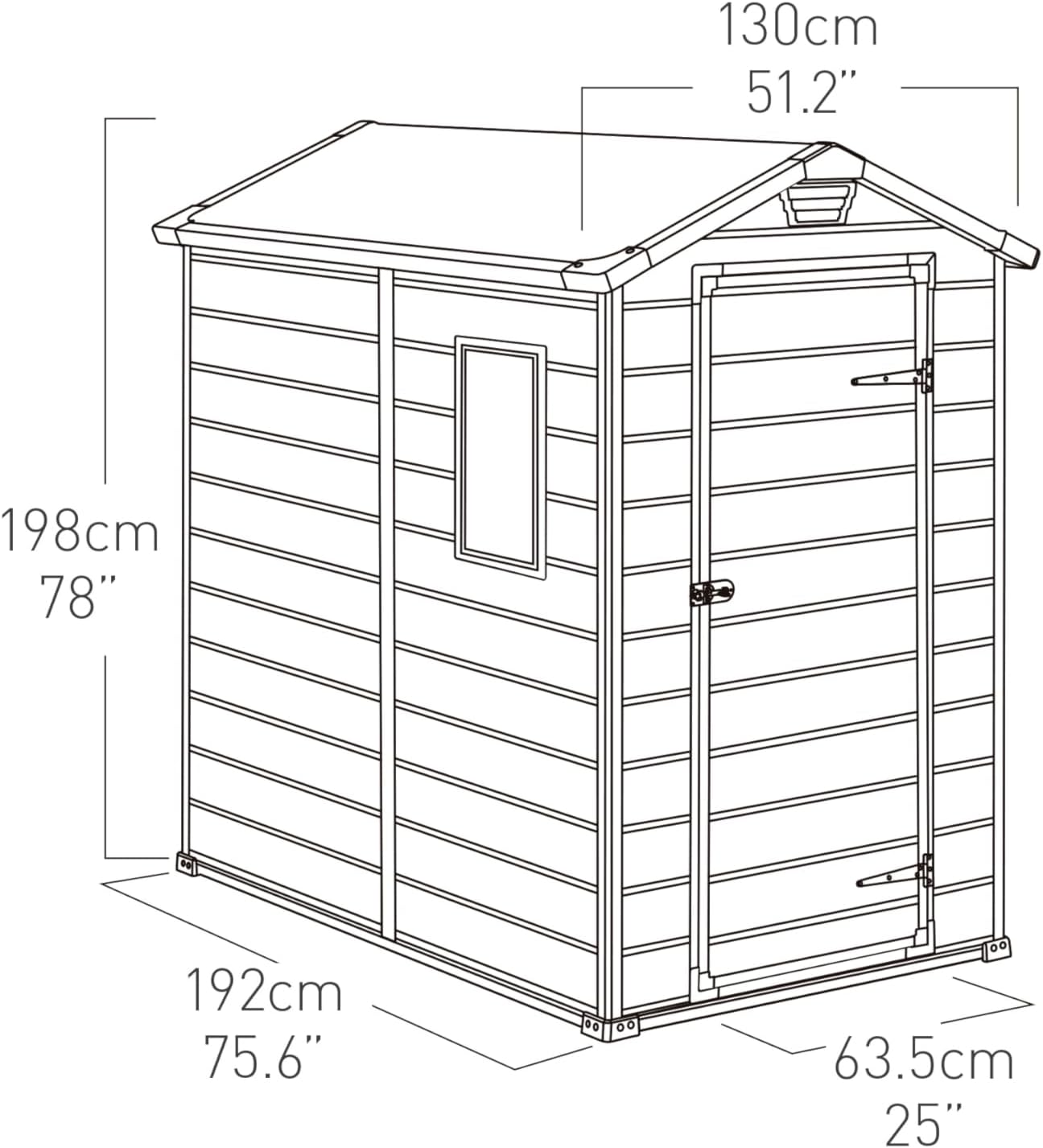 Keter Manor Outdoor Plastic Garden Storage Shed, Grey, 6 x 4 ft