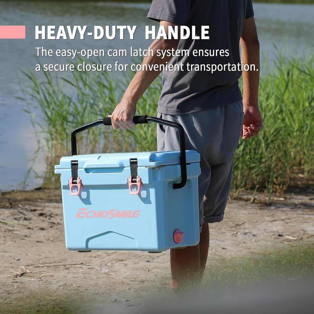 EchoSmile 12/18/25 Quart Rotomolded Cooler, Built to Stand up to The Rigors of The Journey