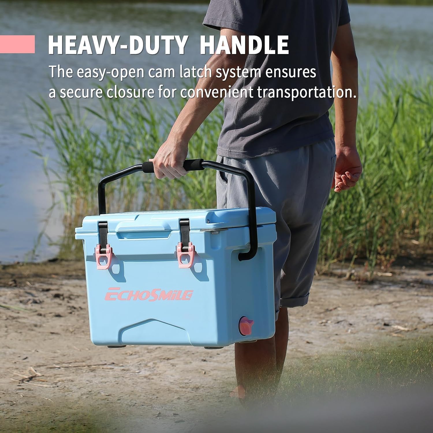EchoSmile 12/18/25 Quart Rotomolded Cooler, Built to Stand up to The Rigors of The Journey