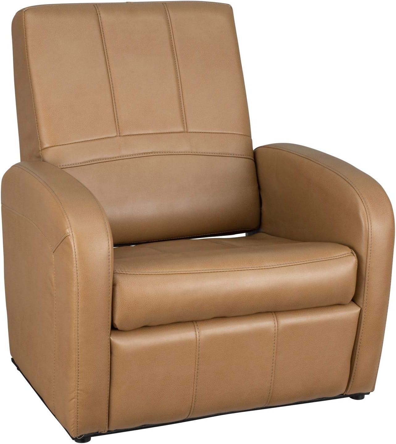 RecPro Charles RV Gaming Chair Ottoman Conversion | Built-in Storage | RV Furniture | Great for Teens | Toffee