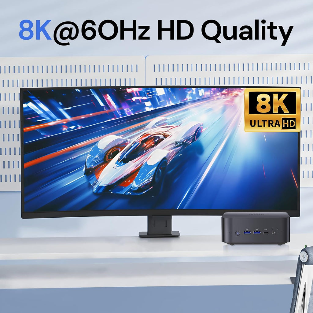 Reatan AI OCulink Mini Gaming PC,AMD Ryzen 7 255(Upgrade 8745H,8C/16T,) Radeon 780M 32GB RAM DDR5 + 1TB SSD 8K Quad-Screen Display Desktop Gaming Mini Computers WiFi 7 BT:5.4 Built-in Speaker USB4.0