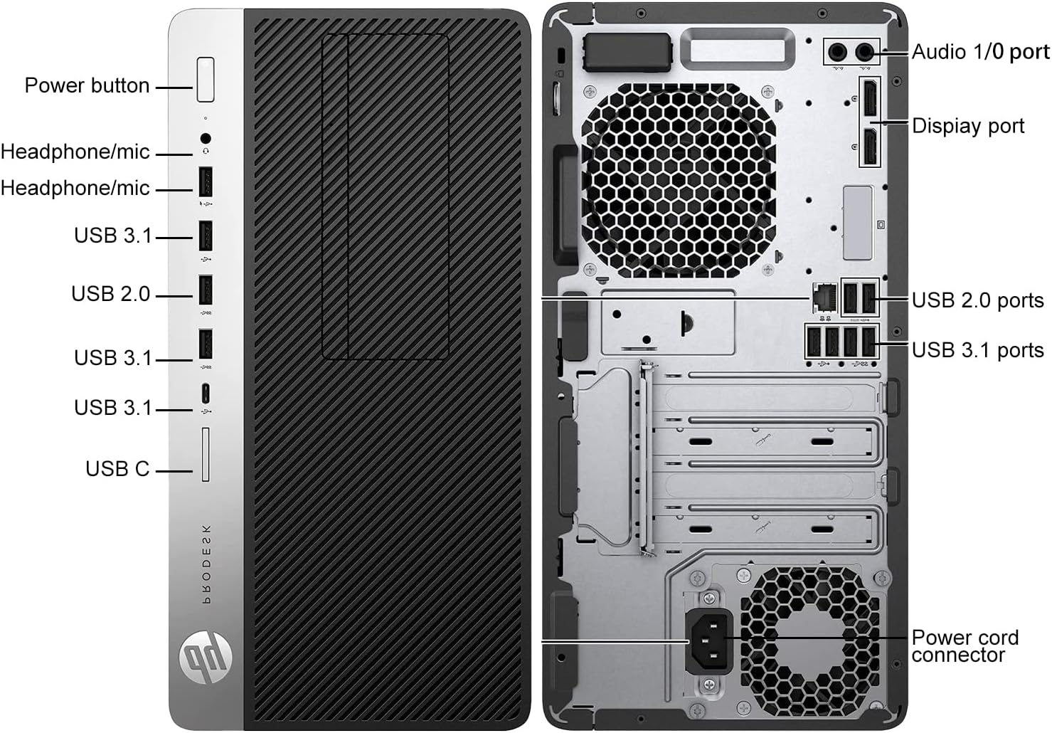 HP ProDesk 600 G3 Mini Tower Desk top PC i7-6700 Up to 4.00GHz 32GB RAM 512GB SSD + 1TB HDD HDMI Built in Wi-Fi & BT DVD-RW Dual Monitor Support Wireless Keyboard & Mouse Windows 11 (Renewed)
