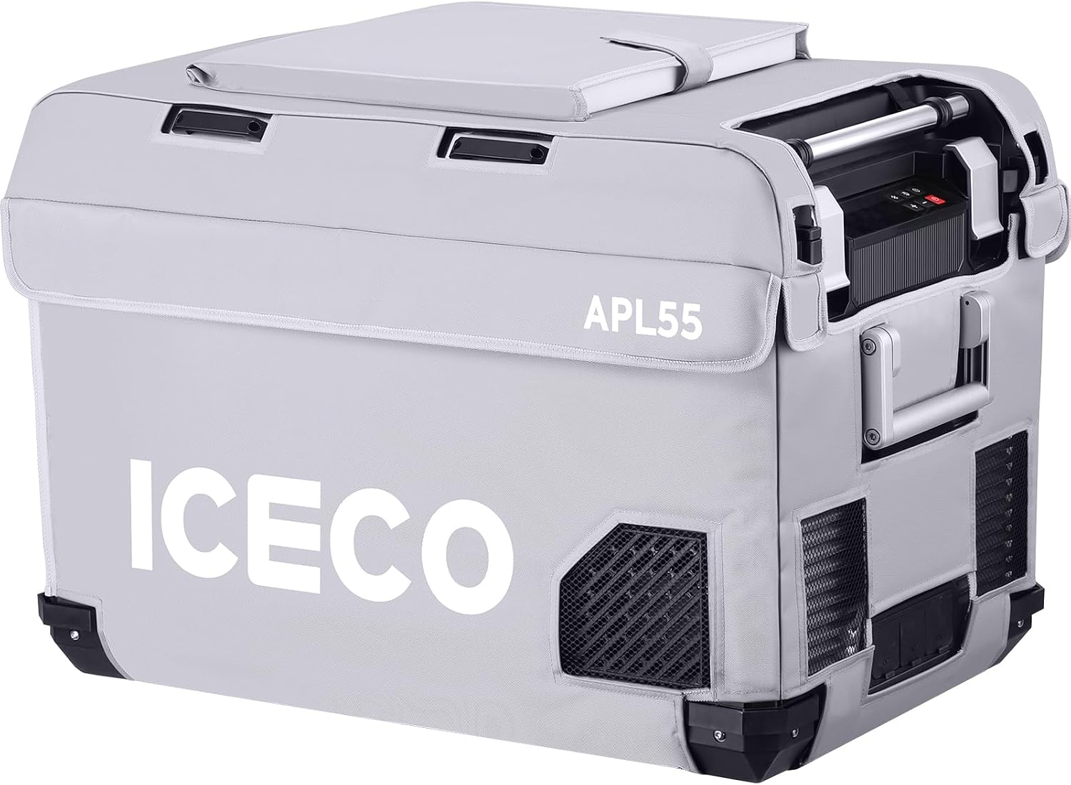 ICECO APL55 58 Quart Portable freezer Car Refrigerator with SECOP Compressor Dual Zone Cooler | AC 110V/ DC 12V | 0℉ to 50℉ | True Freezer for Car, Home, Camping, RV | With Cover | Black