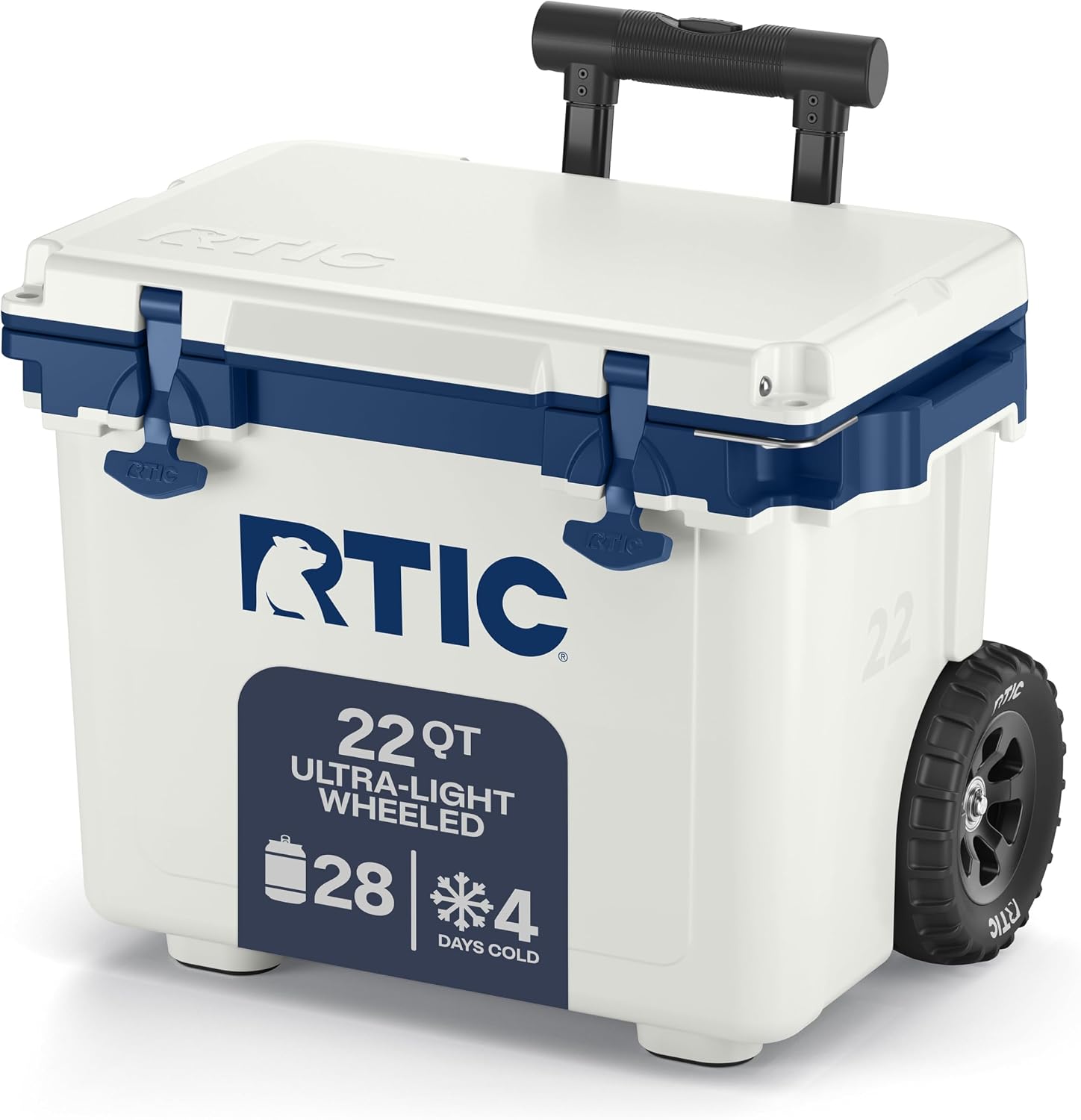 RTIC 22 QT Ultra-Light Wheeled Cooler with Handle, Hard Insulated Portable Ice Chest Box for Beach, Drink, Beverage, Camping, Picnic, Fishing, Boat, Barbecue