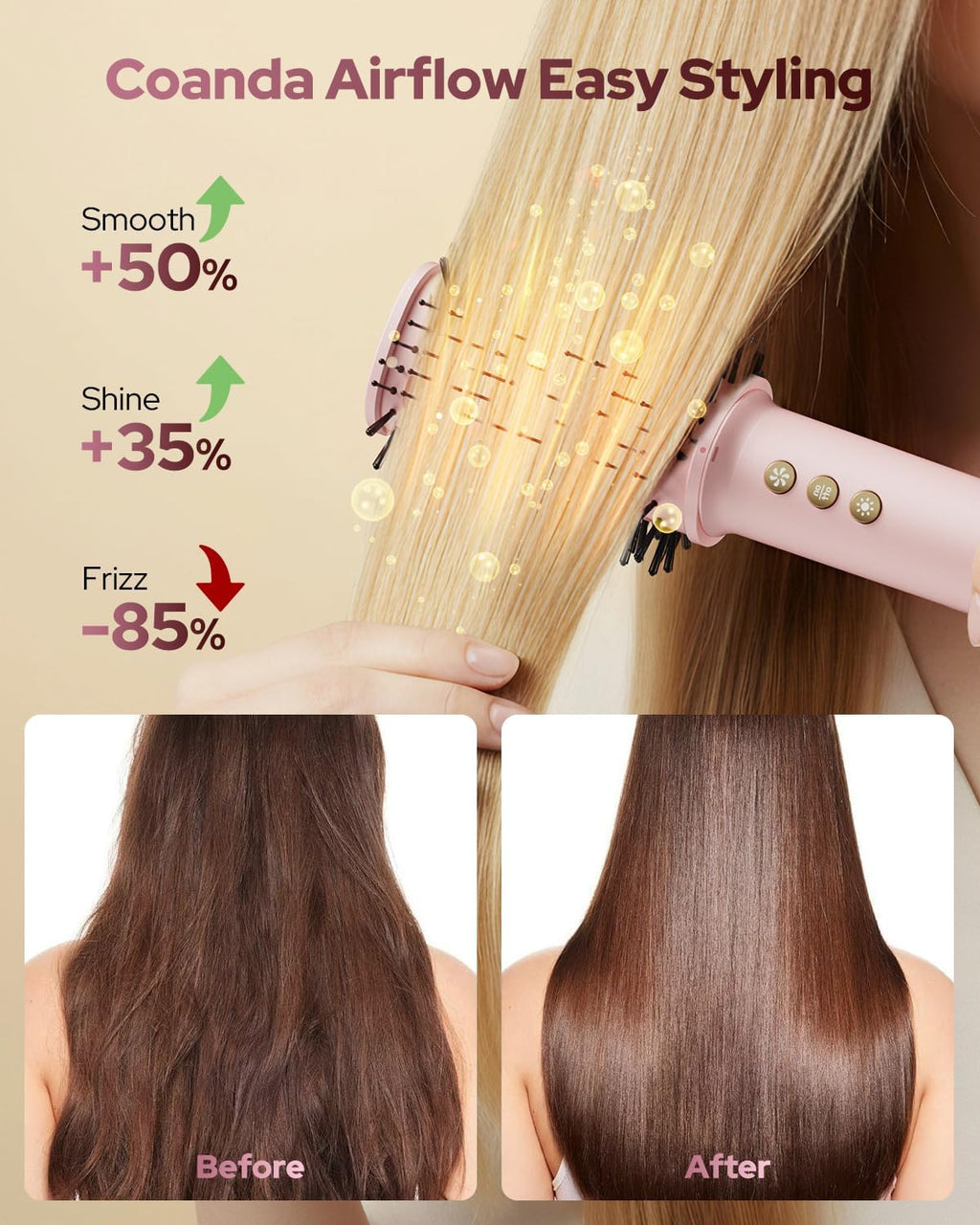 IBAYS 7 in 1 Hair Dryer Brush & Hair Styler, 110,000 RPM High-Speed Blow Dryer with Negative Ions for Frizz-Free Styling Fast Volumizing Curling Drying Straightening, Blow Dryer with Travel Case