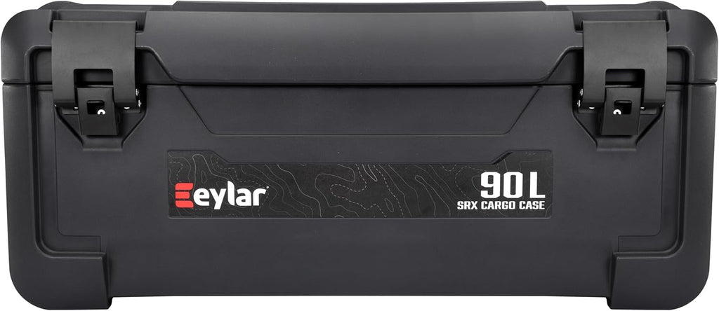 SRX-90 Overlanding Cargo Case – 90L Waterproof Storage Box for Camping, Off-Road & Truck Bed Gear – Heavy-Duty Lockable Storage with Gas Strut Lid, Stackable Design & Interior Organizer Tray (Black)